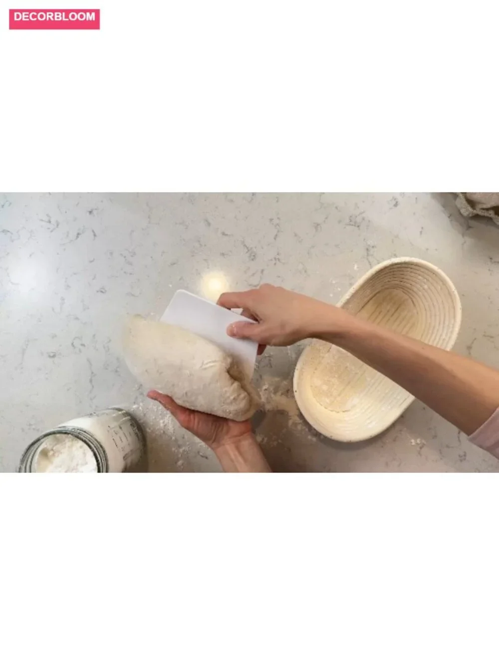 Handmade Rattan Sourdough Proofing Basket with Liner - Oval Banneton Bread